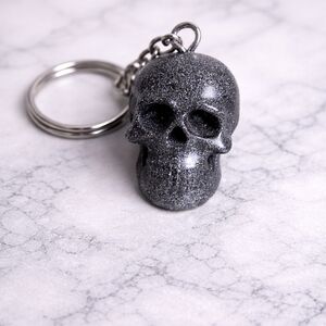 Gray Skull Keychain